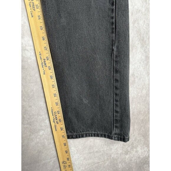 Levis 505 Jeans Mens 40x30 Fits 40x27.5 Black Denim Classic Straight Leg Cotton - Picture 10 of 11